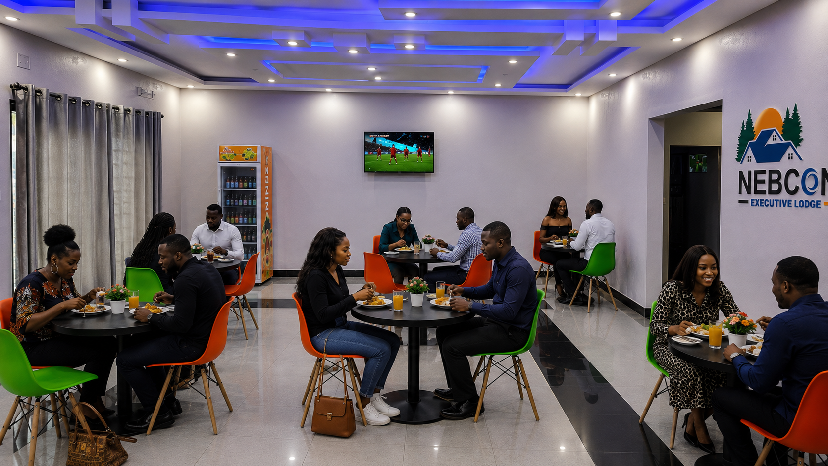 Restaurant dining area at Nebcon Executive Lodge
